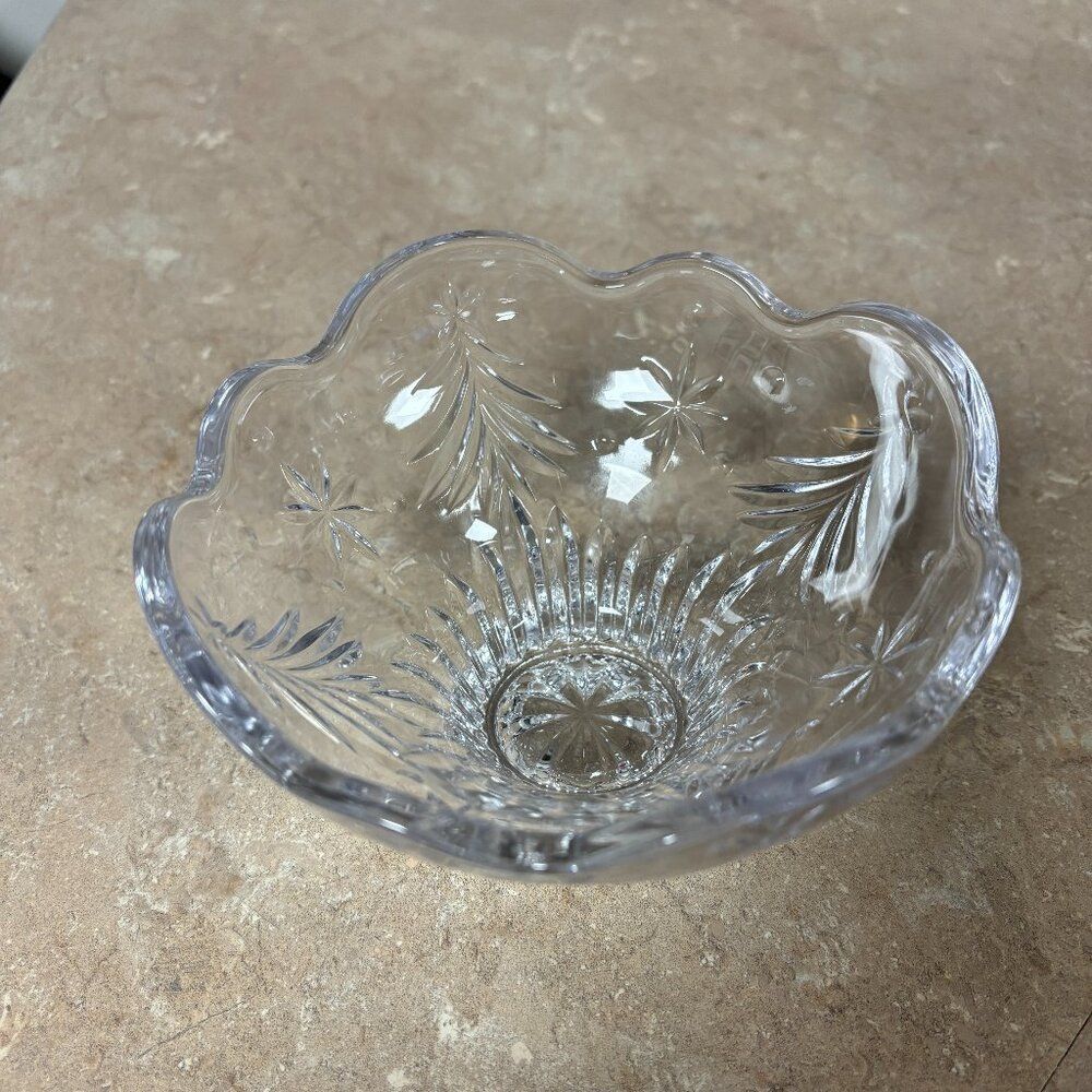 Vintage Killarney Waterford Fine Crystal Starbright Footed Centerpiece Bowl